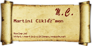 Martini Ciklámen névjegykártya